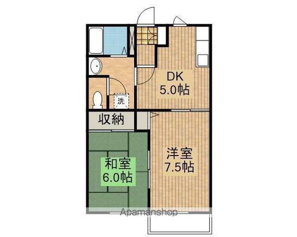 サンパティーク A棟(2K/1階)の間取り写真