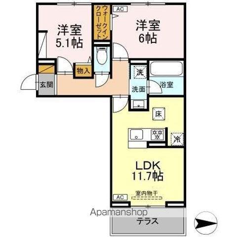 DEAR LIFE(2LDK/1階)の間取り写真