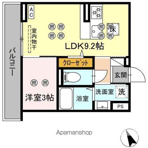 グランドメゾン大内町(1LDK/1階)の間取り写真