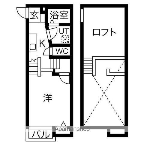 CREO矢田(1K/2階)の間取り写真