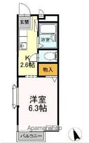 サンガーデンさつきF(1K/1階)の間取り写真