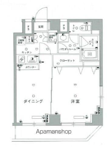 スカイコート幡ヶ谷(1K/7階)の間取り写真