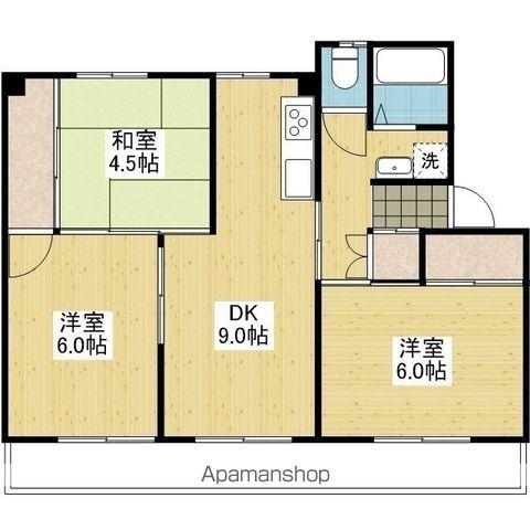 メゾン久米2号棟(3DK/5階)の間取り写真