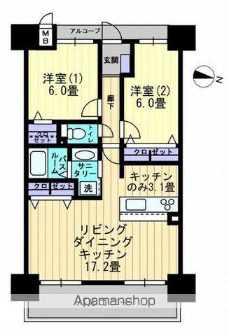 アルファライフ松島公園Ⅱ(2LDK/7階)の間取り写真