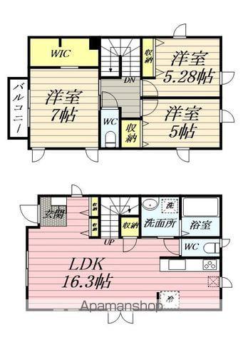 東海道本線 藤沢駅 徒歩19分 2階建 築1年(3LDK)の間取り写真