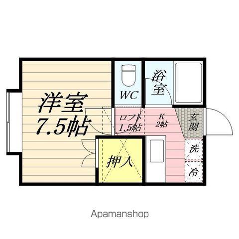サンパレス大町(1K/2階)の間取り写真