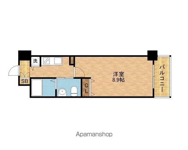 ルクレ京橋(1K/6階)の間取り写真