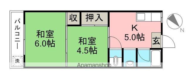 コーポあざみの(2K/4階)の間取り写真