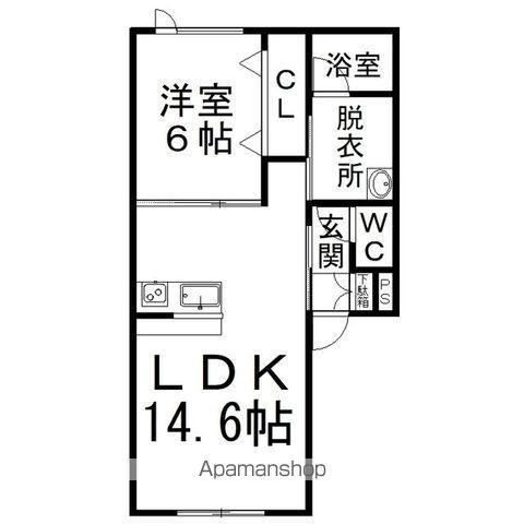ROSE TERRACE(1LDK/1階)の間取り写真
