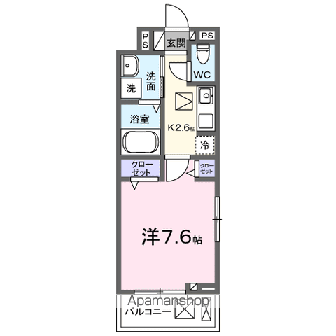 クルタ ラプシ(1K/1階)の間取り写真