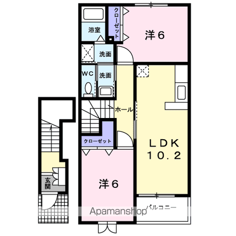 アニメート宝積(2LDK/2階)の間取り写真