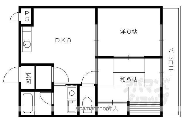 リバティえんまん(2DK/2階)の間取り写真