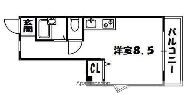 シャンテー甲斐田(ワンルーム/3階)の間取り写真