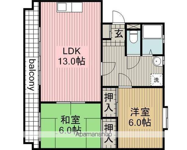 エタニティマンション大脇(2LDK/3階)の間取り写真