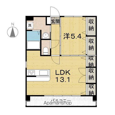 ロイヤル岩切Ⅵ(1LDK/1階)の間取り写真