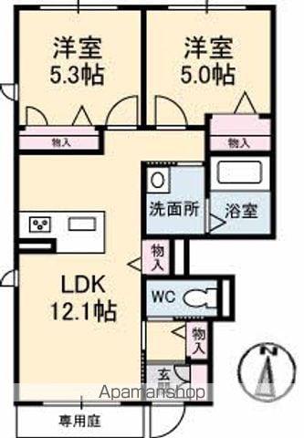 シャーメゾン南小松原(2LDK/1階)の間取り写真