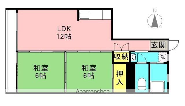 シノダビル(2LDK/4階)の間取り写真