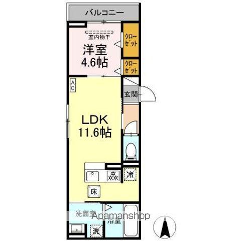 FLEGLEY(1LDK/1階)の間取り写真