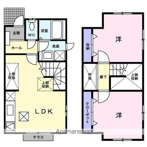 ラ・メゾン・アンソレイエⅠ(2LDK/1階)の間取り写真