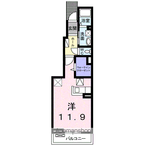 セレーノⅠ(ワンルーム/1階)の間取り写真
