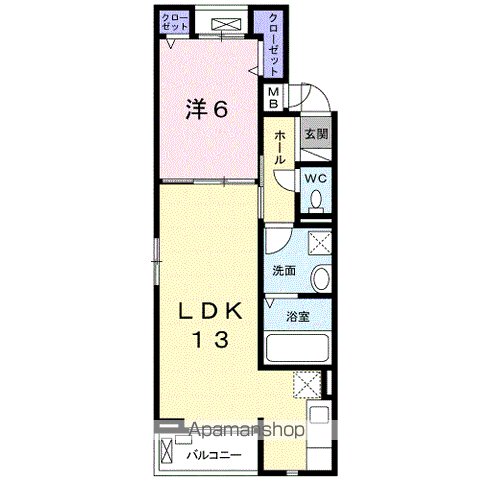 フェリステージ Ⅰ(1LDK/2階)の間取り写真