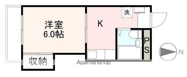 さくら番町ハウス(1K/2階)の間取り写真