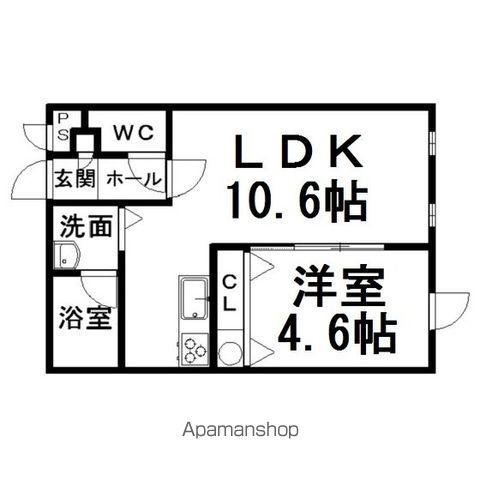 ヴァンドーム青葉(1LDK/4階)の間取り写真