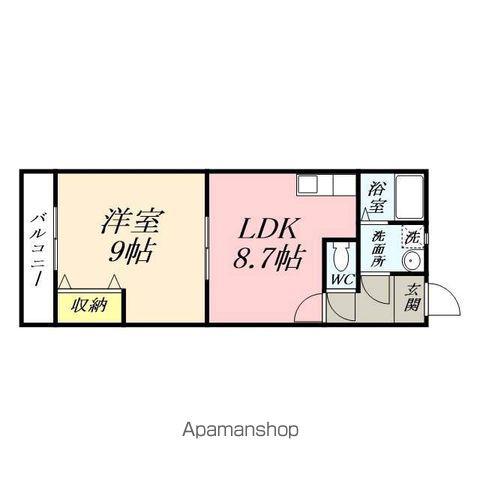ルネ下中野(1LDK/1階)の間取り写真