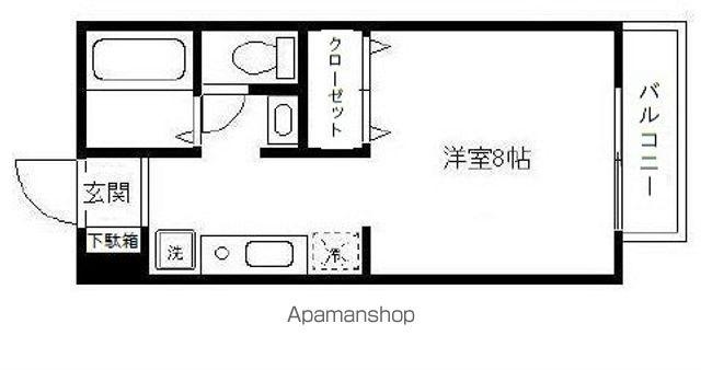 ファンズ・ヒル(1K/2階)の間取り写真