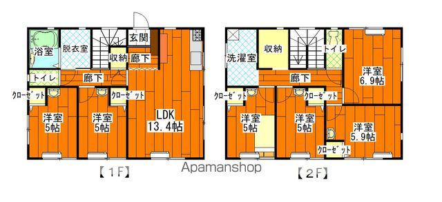 中央本線 韮崎駅 徒歩34分 2階建 築22年(6SLDK)の間取り写真
