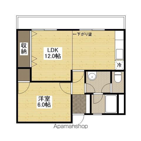 可部ビル(1LDK/4階)の間取り写真