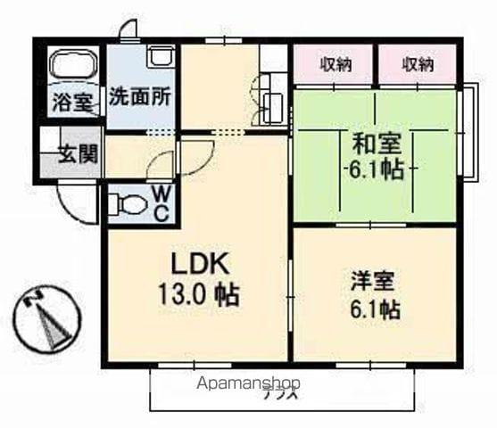 CHEZ-MOI/セ・モアA棟(2LDK/1階)の間取り写真