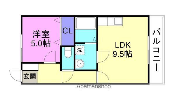 パーチェ・筑後(1LDK/1階)の間取り写真