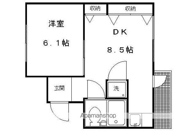高野清水町マンション(1DK/3階)の間取り写真