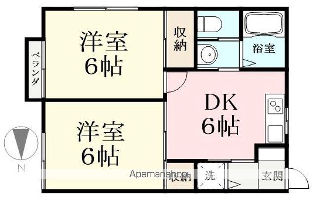 ルクール(2DK/1階)の間取り写真