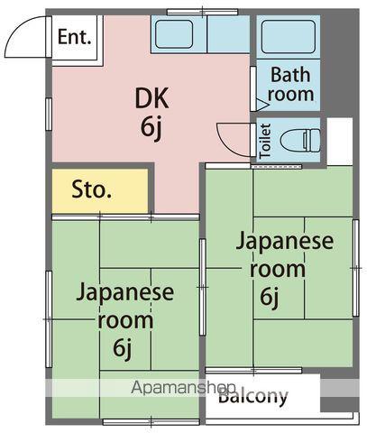 上の山ビル(2DK/5階)の間取り写真