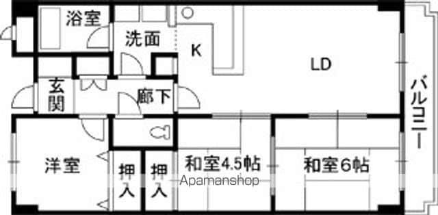 ヒュース一丘弐番館(3LDK/7階)の間取り写真