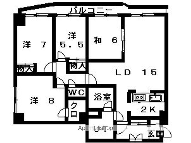 GUFO伏見(4LDK/12階)の間取り写真