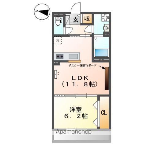 東武鉄道野田線 藤の牛島駅 徒歩2分 3階建 新築(1LDK/3階)の間取り写真