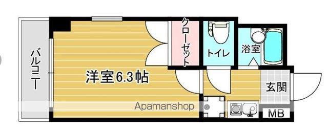 マンション花房(1K/8階)の間取り写真