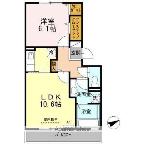 ニュル・ナイン(1LDK/2階)の間取り写真
