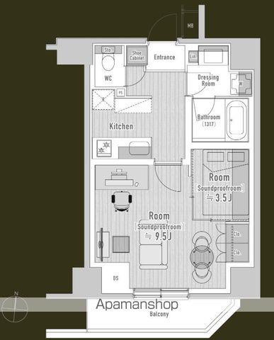 TRACK両国(1LDK/4階)の間取り写真