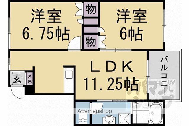 エミネンス亀岡(2LDK/1階)の間取り写真