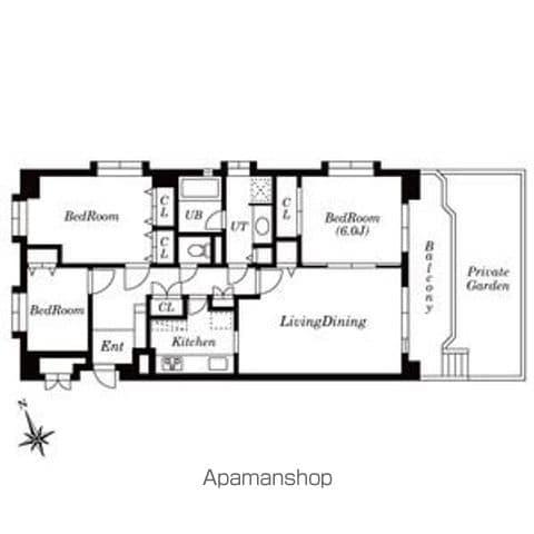 LEO拾八番館(3LDK/1階)の間取り写真