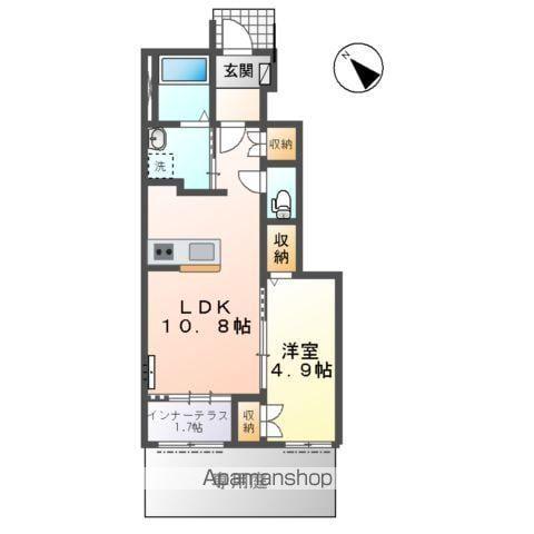 ジュヌモンド(1LDK/1階)の間取り写真