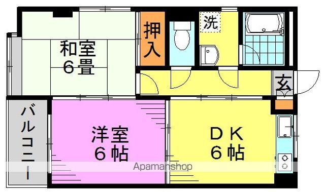 クレシーダ(2DK/3階)の間取り写真