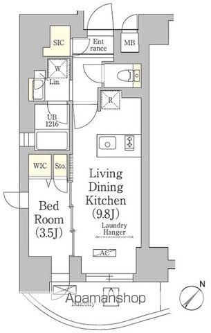 テラス月島(1LDK/5階)の間取り写真