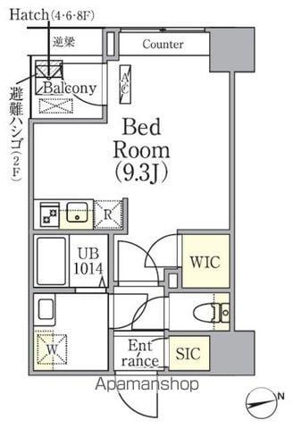 CREATIF中野(ワンルーム/6階)の間取り写真