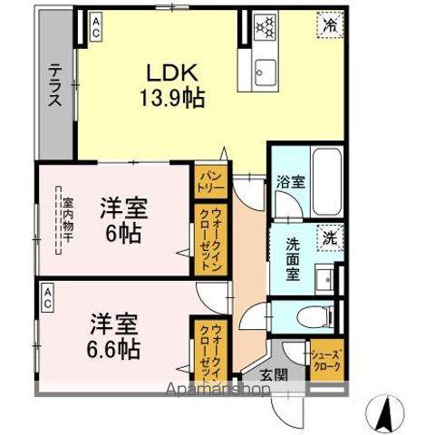 D PAINA 子母口 II(2LDK/2階)の間取り写真