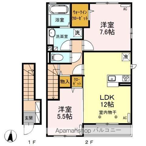 SAKURA(2LDK/2階)の間取り写真